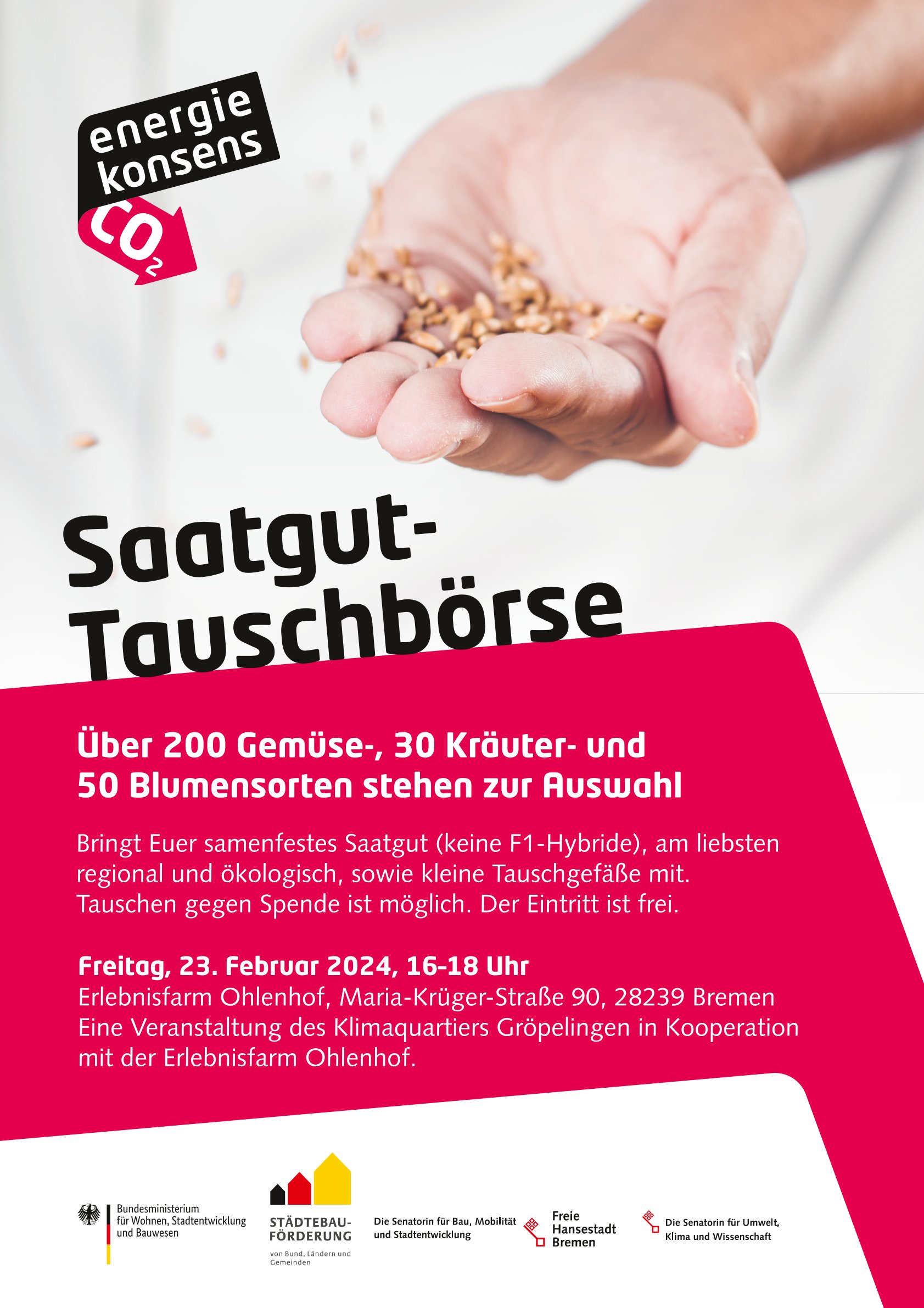 Energiekonsens ldt ein Saatgut-Tauschbrse lutet die Gartensaison ein