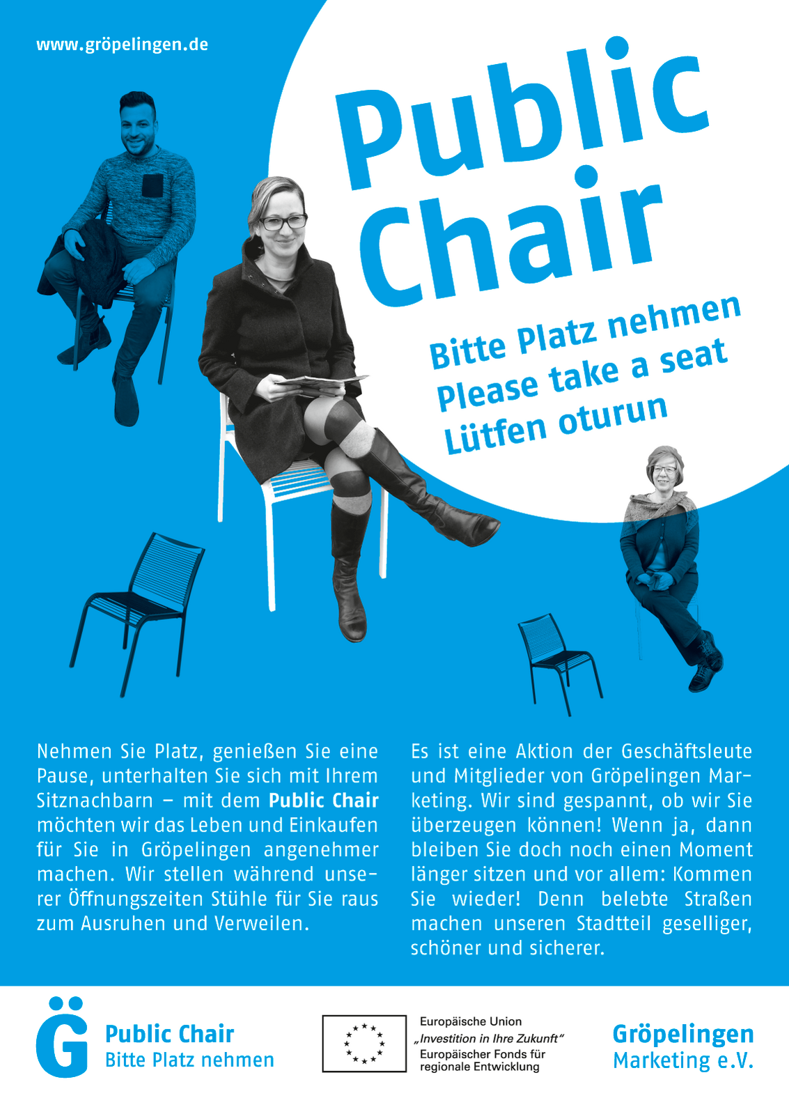 Das Plakat zu dem Projekt "Public Chair"